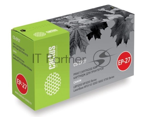 Картридж лазерный Cactus CS-EP27S черный (2500 стр.) для Canon LBP3200/MF3220/3110/3200/5600