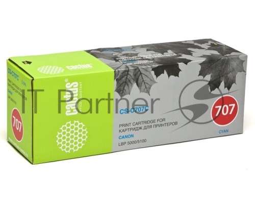 Картридж лазерный Cactus CS-C707C голубой (2000 стр.) для Canon LBP 5000 i-Sensys Laser Shot/5100 i-Sensys