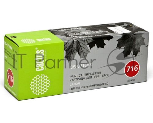 Картридж лазерный Cactus CS-C716BK чёрный (2300 стр.) для Canon i-Sensys MF8030/MF8030cn/MF8050/LBP 5050
