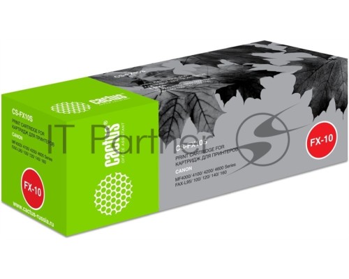 Картридж лазерный Cactus CS-FX10S черный (2000 стр.) для Canon MF4000/4100/4200/4600/ FAX-L95/100/120