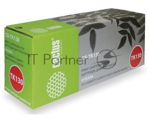 Картридж лазерный Cactus CS-TK130 черный (7200 стр.) для Kyocera Mita FS-1028MFP/1128MFP/1300D/1300DN/1350DN