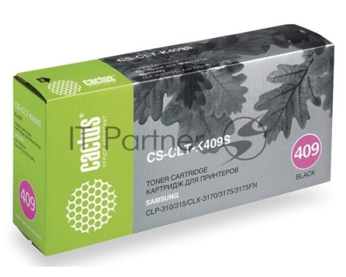 Картридж лазерный Cactus CS-CLT-K409S для принтеров Samsung CLP-310, черный, 1500 стр.