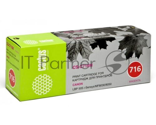 Картридж лазерный Cactus CS-C716M пурпурный (1500 стр.) для Canon i-Sensys MF8030/MF8030cn/MF8050/LBP 5050