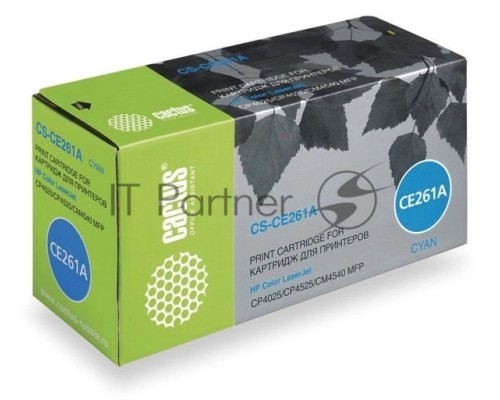 Картридж Cactus CS-CE261A голубой (11000 стр.) для принтеров HP Сolor LaserJet CP4025/CP4525/CM4540