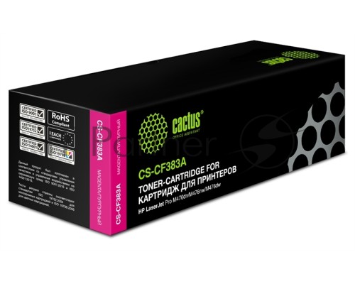 Картридж лазерный Cactus CS-CF383A пурпурный (2700 стр.) для HP LaserJet Pro M476dn, M476nw, M476dw