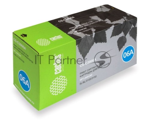 Картридж лазерный Cactus CS-C3906A черный для HP LaserJet 5L/ 6L/3100/3150 (2500стр.)
