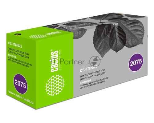Картридж лазерный Cactus CS-TN2075 черный (2500 стр.) для Brother DCP-7010/7010R/7020/7025/7025R/FAX-2820/2825/2825R/2920/2920R/HL-2030/2030R/2040/2040R/2070N/2070/2070NR/MFC-7225/7225N/7420/7420R/7820/7820N/7820NR/7820R