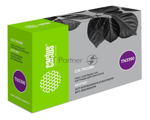 Картридж лазерный Cactus CS-TN3390 черный (12000 стр.) для Brother DCP 8250/8250DN/HL6180/6180DW/MFC 8950