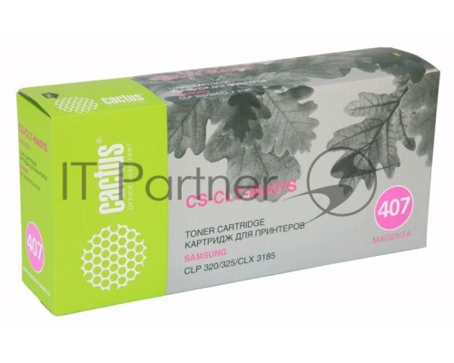 Картридж лазерный Cactus CS-CLT-M407S пурпурный (1000 стр.) для Samsung CLP320/320n/325/CLX3185/3185n/3185fn