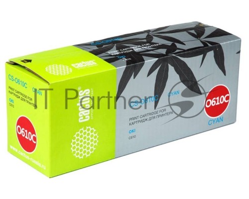 Картридж лазерный Cactus CS-O610C голубой (6000 стр.) для Oki C610 series