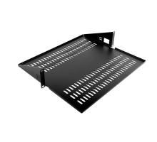ЦМО Полка для стойки перфорированная консольная 2U с центральным креплением, глубина 400 мм, цвет черный (МС-40.2-9005)