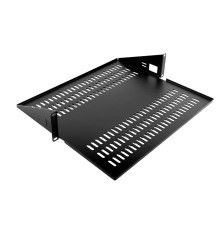 ЦМО Полка для стойки перфорированная консольная 2U с центральным креплением, глубина 400 мм, цвет черный (МС-40.2-9005)