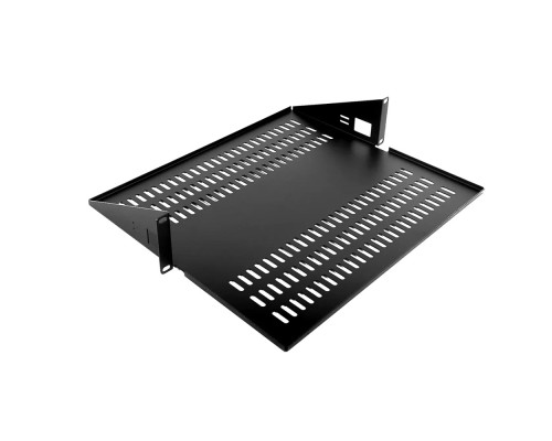 [Аксессуар] ЦМО Полка для стойки перфорированная консольная 2U с центральным креплением, глубина 400 мм, цвет черный (МС-40.2-9005)