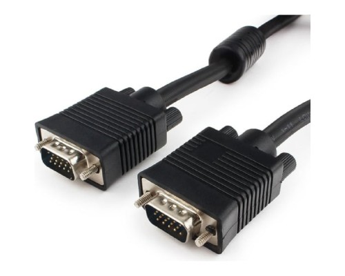 [кабели] Gembird /Cablexpert CC-PPVGA-15m-B, Кабель VGA Premium ,15M/15M, 15м, тройн. экран,феррит. кольца,пакет  ,черные