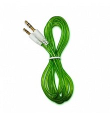 Кабель аудио CBR 3.5 jack (Shine) Green, 1,5 м.