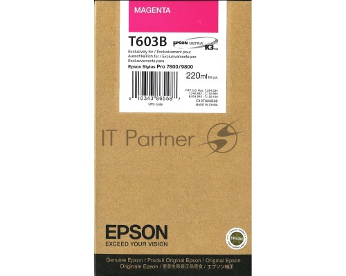 Картридж струйный Epson C13T603B00 пурпурный (220 мл) для Epson St Pro 7800/9800