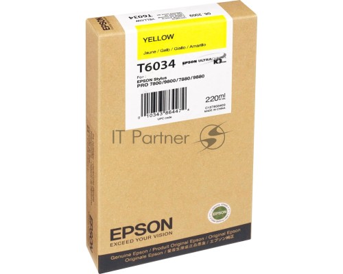 Картридж струйный Epson C13T603400 желтый для Epson St Pro 7880/9880 (220мл)