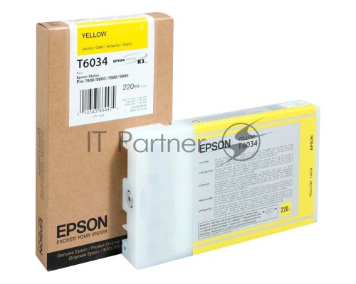 Картридж струйный Epson C13T603400 желтый для Epson St Pro 7880/9880 (220мл)