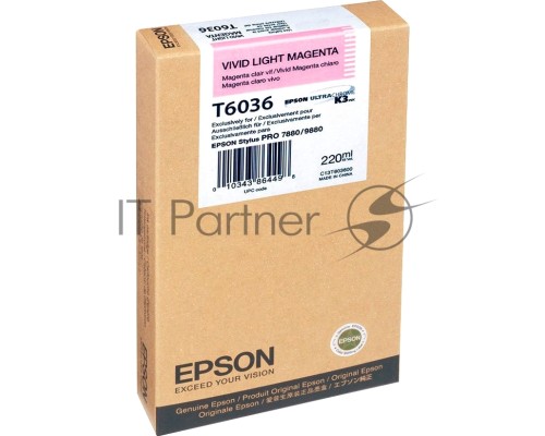 Картридж струйный Epson C13T603600 светло-пурпурный для Epson St Pro 7880/9880 (220мл)