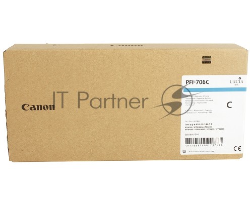 Картридж струйный Canon PFI-706 C голубой для iPF8300S/8400/9400S/9400 (6682B001)