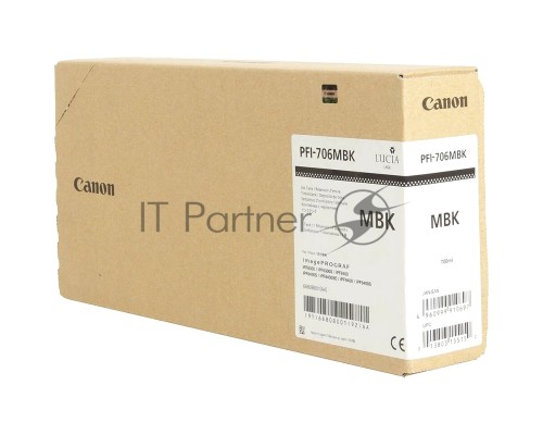 Картридж струйный Canon PFI-706 MBK (6680B001) черный матовый (700 мл) для Canon iPF8300S/8400/9400S/9400