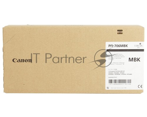 Картридж струйный Canon PFI-706 MBK (6680B001) черный матовый (700 мл) для Canon iPF8300S/8400/9400S/9400