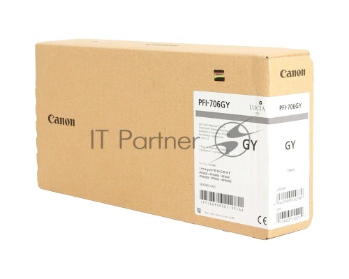 Картридж струйный Canon PFI-706 GY (6690B001) серый (700 мл) для Canon iPF8300S/8400/9400S/9400