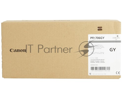 Картридж струйный Canon PFI-706 GY (6690B001) серый (700 мл) для Canon iPF8300S/8400/9400S/9400