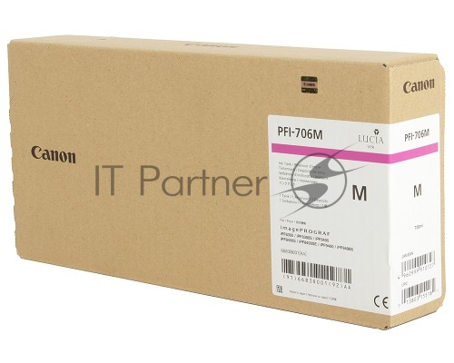Картридж струйный Canon PFI-706 M пурпурный для iPF8300S/8400/9400S/9400 (6683B001)
