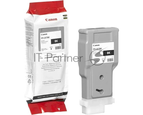 Картридж струйный Canon PFI-207 BK (8789B001) черный (300 мл)  для Canon imagePROGRAPH iPF680, 685, 780, 785