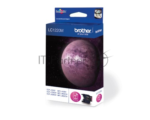 Картридж струйный Brother LC1220M пурпурный (300стр.) для Brother MFC-J430W/J825DW/DCP-J525W