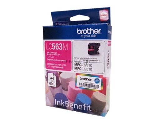 Картридж струйный Brother LC563M пурпурный для Brother MFC-J2510 (600стр.)