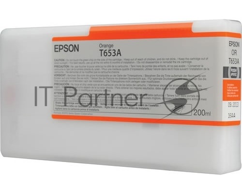 Картридж струйный Epson C13T653A00 оранжевый для Stylus Pro 4900 (200ml)