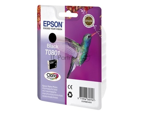 Картридж струйный Epson C13T08014011 черный для Epson St Ph P50/PX660/PX720WD (330стр.)