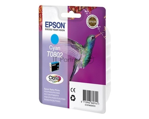 Картридж струйный Epson C13T08024011 голубой для Epson St PhP50/PX660/PX720WD (330стр.)