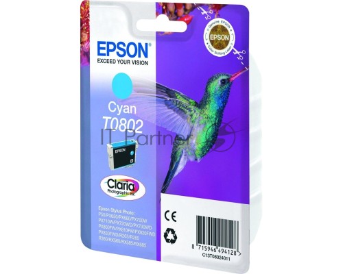 Картридж струйный Epson C13T08024011 голубой для Epson St PhP50/PX660/PX720WD (330стр.)