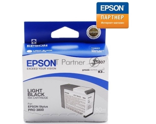 Струйный картридж EPSON C13T580700 для Stylus Pro 3800 80 мл light black