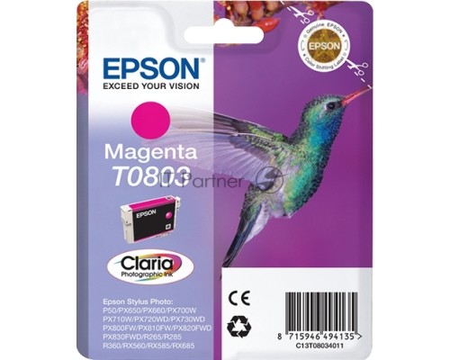 Картридж струйный Epson C13T08034011 пурпурный (330 стр.) для Epson St Ph P50/PX660/PX720WD
