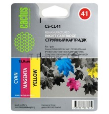 Картридж струйный Cactus CS-CL41 многоцветный (18 мл.) для CANON Pixma MP150/MP160/MP170/MP180/MP210/MP220/MP450/MP460/MP470/iP1200/iP1300/iP1600/iP1700/iP1800/iP190