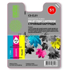 Картридж струйный Cactus CS-CL51 многоцветный (18 мл.) для CANON Pixma MP150/MP160/MP170/MP180/MP450/MP460/iP2200/iP6210/iP6220/iP6220D/iP6310/iP6310D/MX300/MX310
