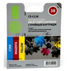 Картридж струйный Cactus CS-CL38 цветной (9 мл.) для CANON Pixma iP1800/iP1900/iP2500/iP2600/MP140/MP190/MP210/MP220/MP470/MX300/MX310