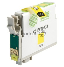 Картридж струйный Cactus CS-EPT0734 желтый (11,4 мл)  для Epson Stylus С79/C110/СХ3900/CX4900/CX5900/CX7300/CX8300/CX9300
