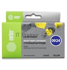 Картридж струйный Cactus CS-EPT0924 желтый (6,6 мл) для Epson Stylus C91/ CX4300/ T26/T27/TX106/TX109