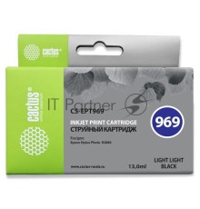 Картридж струйный Cactus CS-EPT969 светло-серый (13 мл) для Epson Stylus Photo R2880