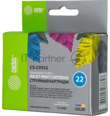 Картридж струйный Cactus CS-C9352 №22 трехцветный ( 11.4 мл) для HP DJ 3920/3940/D1360/D1460/D1470/D1560/D2330/D2360/D2430/D2460/F370/F375/F380/F2180/F2187/F2224/F2280/F2290/F4140/F4172/F4180/F4190