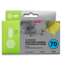 Картридж струйный Cactus CS-C9452A №70 голубой (130 мл.) для HP Designjet Z3100