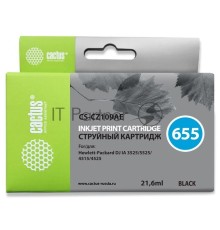 Картридж струйный Cactus CS-CZ109AE №655 черный (21,6 мл) для HP DJ IA 3525/5525/4515/4525