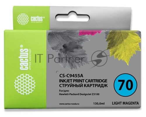 Картридж струйный Cactus CS-C9455A светло-пурпурный для №70 HP Designjet Z3100 (130ml)