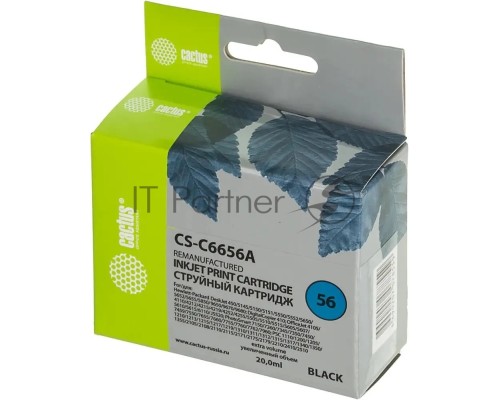 Картридж струйный Cactus CS-C6656A №56 чёрный (20 мл) для HP DeskJet 450/5145/5150/5151/5550/5552