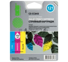 Картридж струйный Cactus CS-CC643 №121 многоцветный (9 мл.) для HP DJ D1663/D2563/D2663/D5563/F2423/F2483/F2493/F4213/F4275/F4283/F4583/PS C4683/C4783
